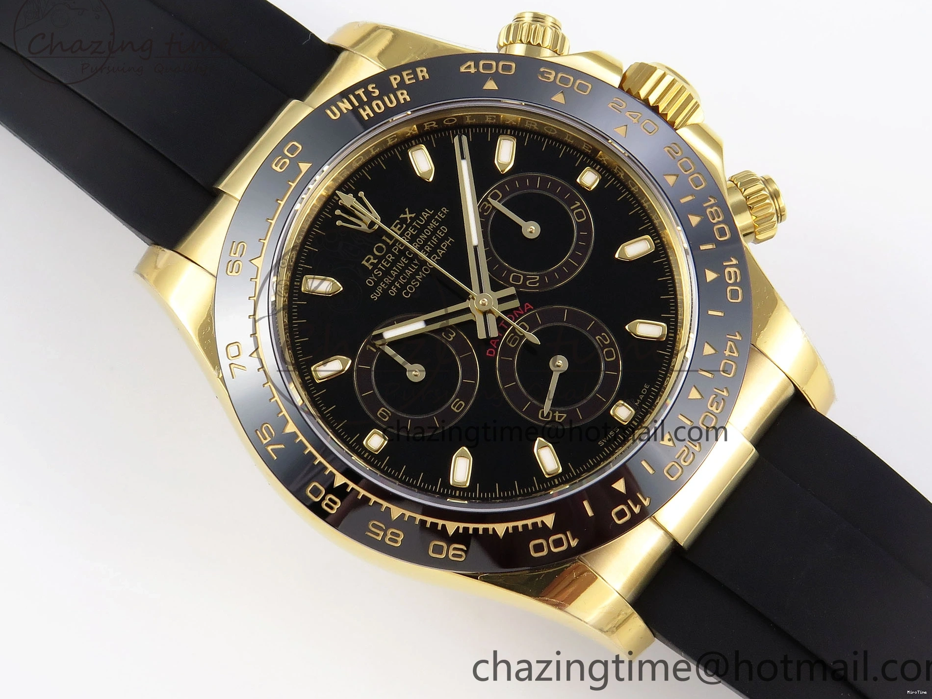 MiroTime 0103 DAYTONA 116518 APSF 1:1 BEST EDITION BLACK DIAL ON OYSTERFLEX RUBBER STRAP SH RelaxedFit 1782